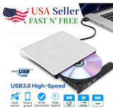 Slim External CD DVD Drive USB 3.0 Disc Player Burner Writer For Mac Laptop PC