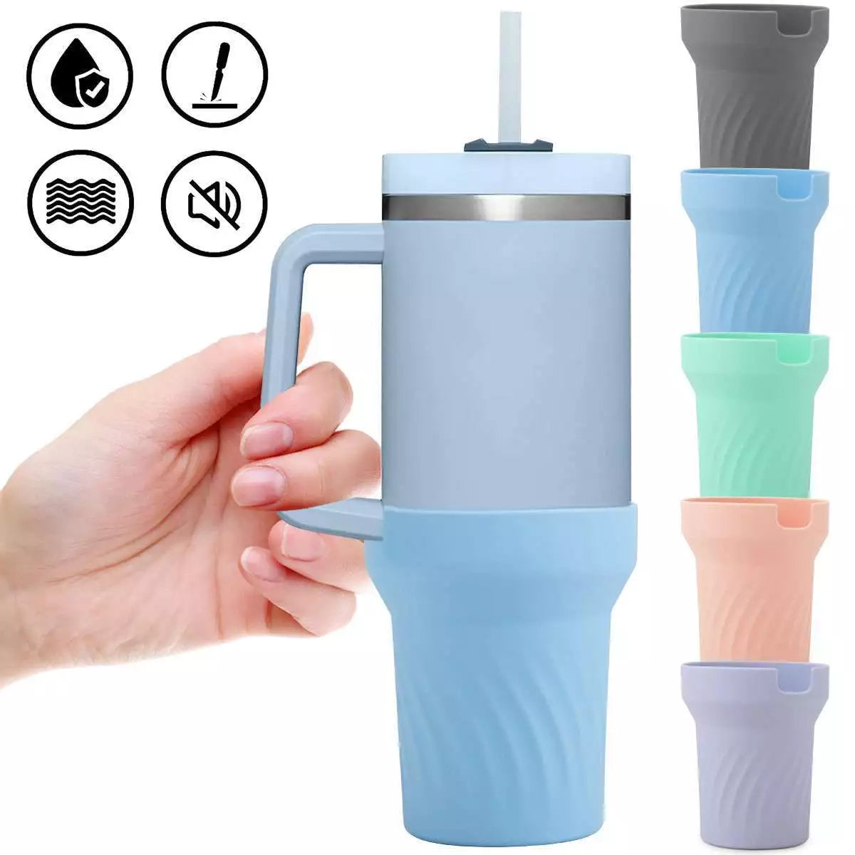 Silicone Boot For Cup 40 Oz Handled Stanley Tumbler Cup Bottom Protector Sleeve﻿