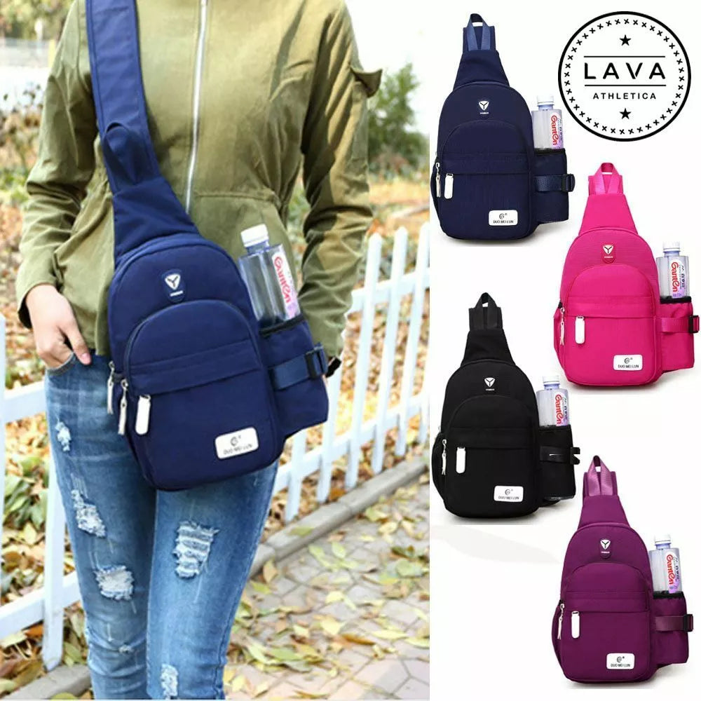 Men Women Nylon Crossbody Shoulder Chest Cycle Sling Bag Daily Travel Backpack