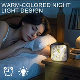 Travel Alarm Clock - Silent Analog, Battery Operated, No Ticking, with Light