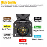 4 Pin to 7 Way Trailer Truck Adapter Converter Wiring Plug with Mounting Bracket