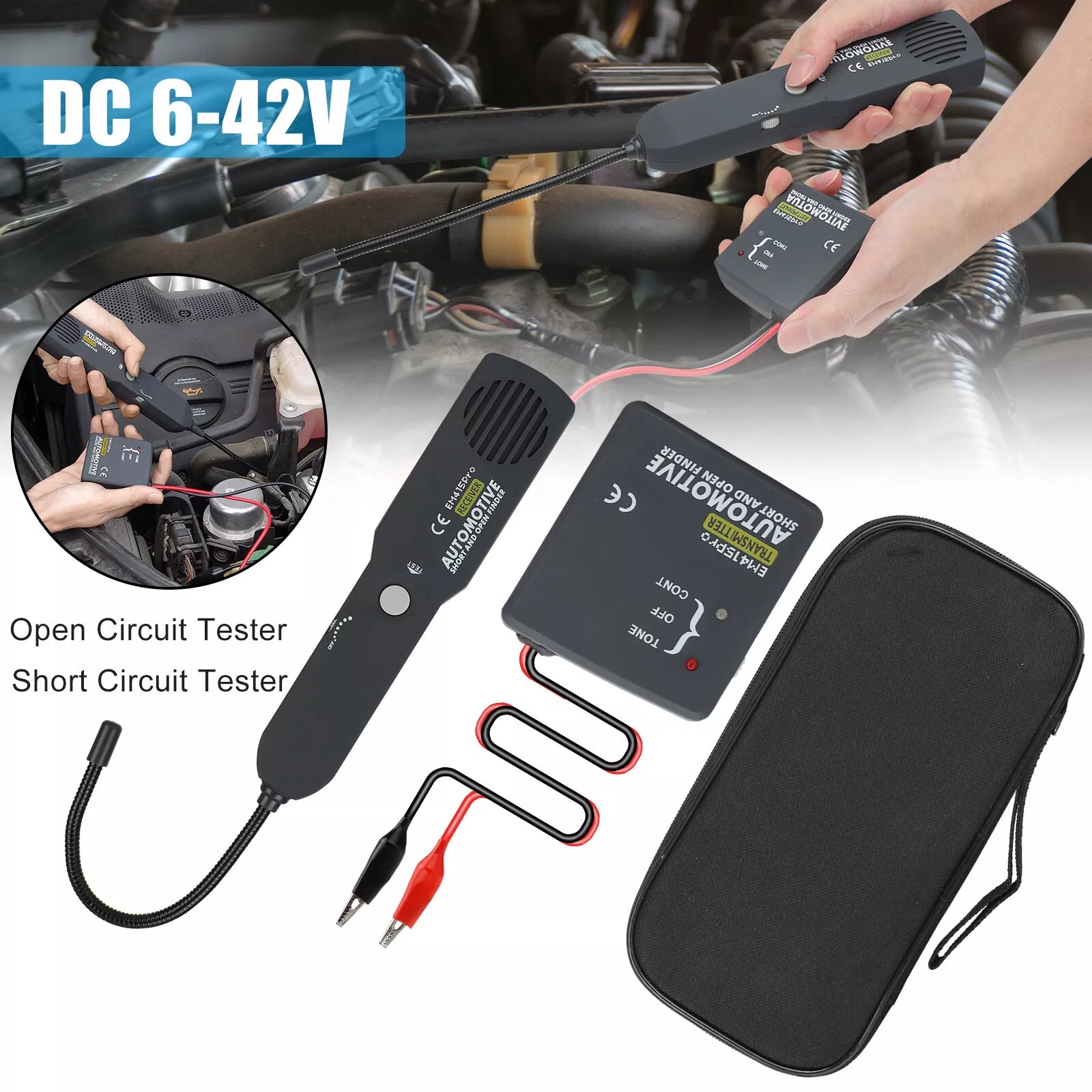 DC 6-42V Probe Automotive Short&Open Finder Circuit Breaker Tester Wire Tracker