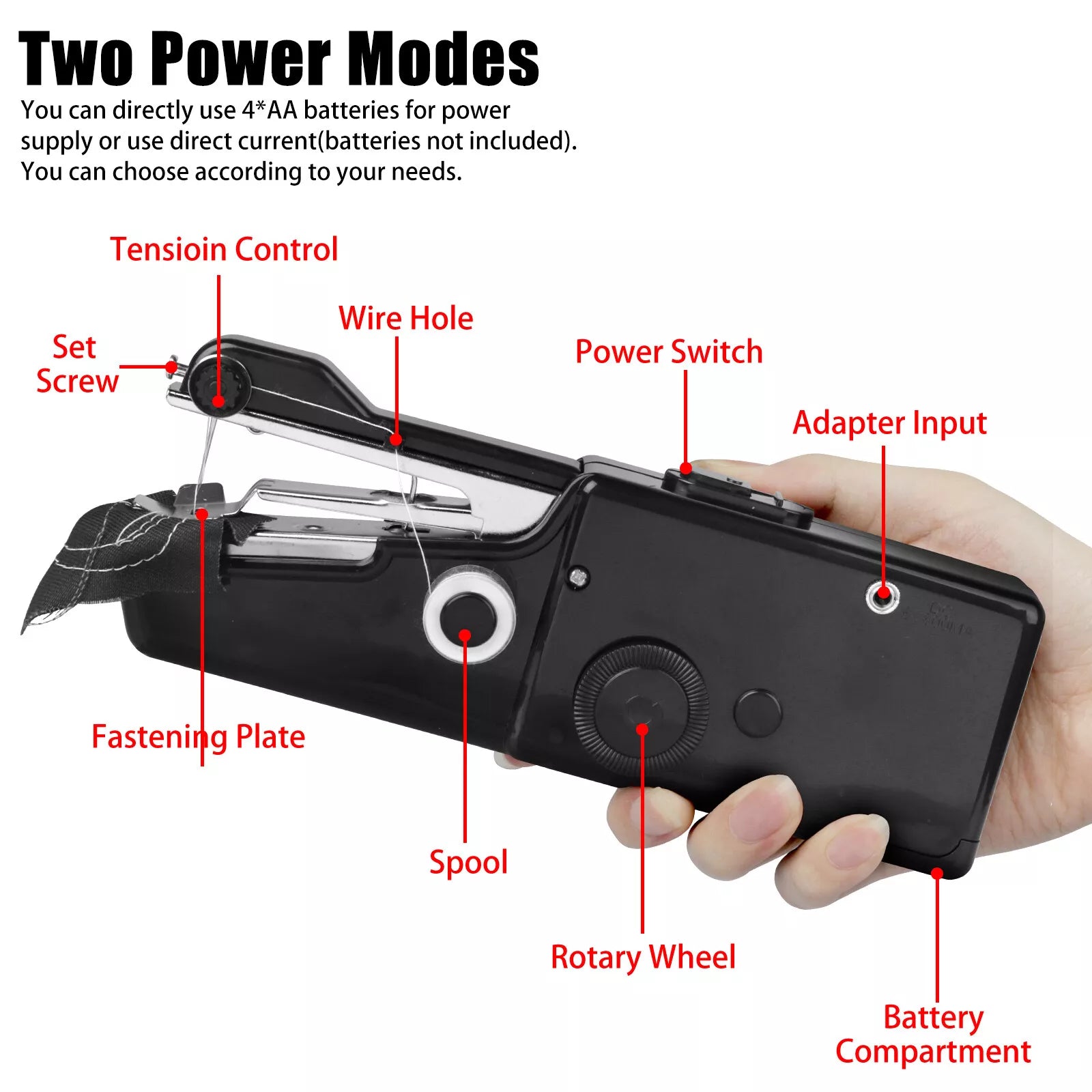 Mini DIY Portable Sewing Machine Tailor Stitch Handheld Cordless For Home Travel