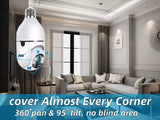 360° 1080P IP E27 Light Bulb Camera Wi-Fi IR Night Smart Home Wireless Security