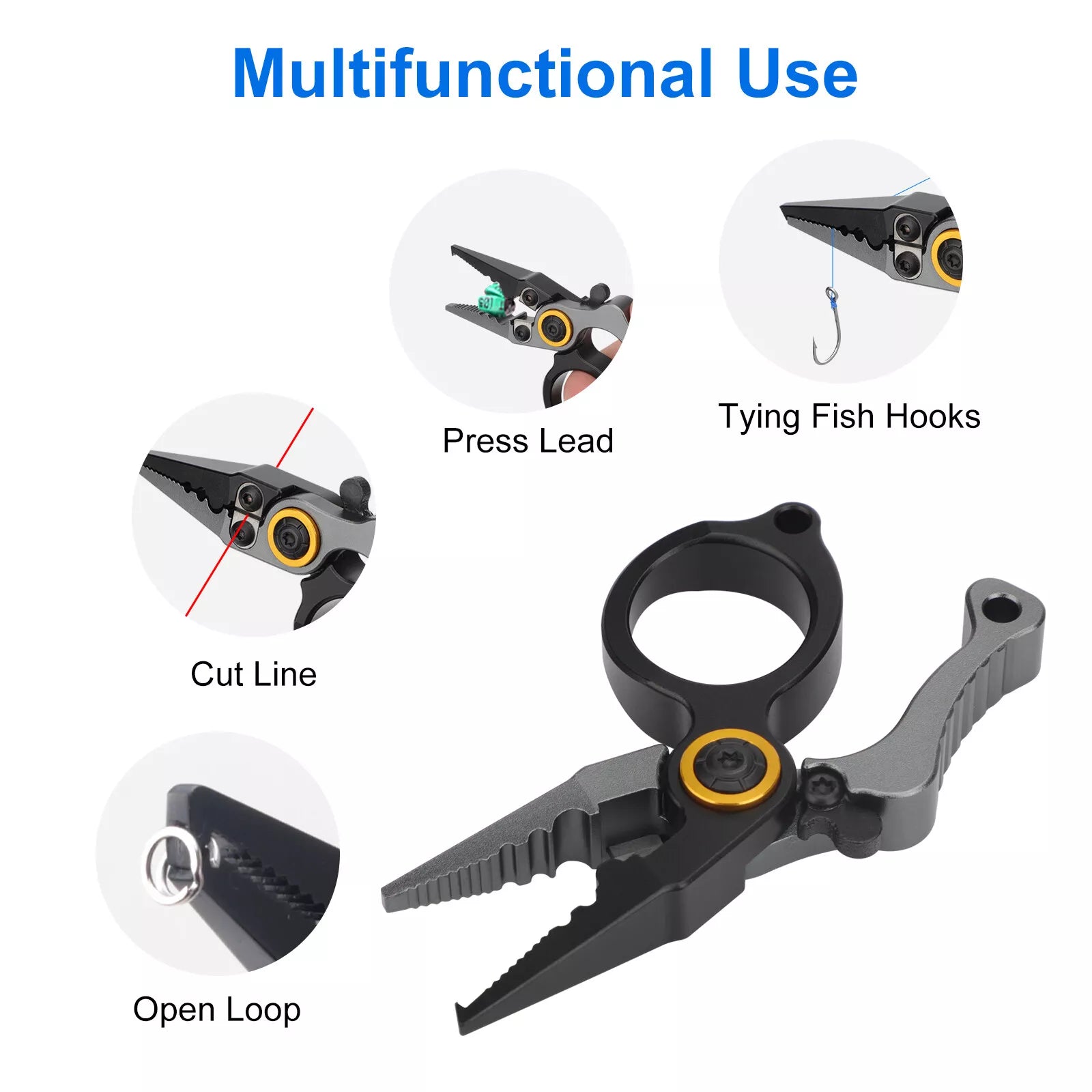 Mini Fishing Pliers Scissors Line Cutter Fishing Hook Remover Black Gray