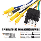 4 Pin to 7 Way Trailer Truck Adapter Converter Wiring Plug with Mounting Bracket