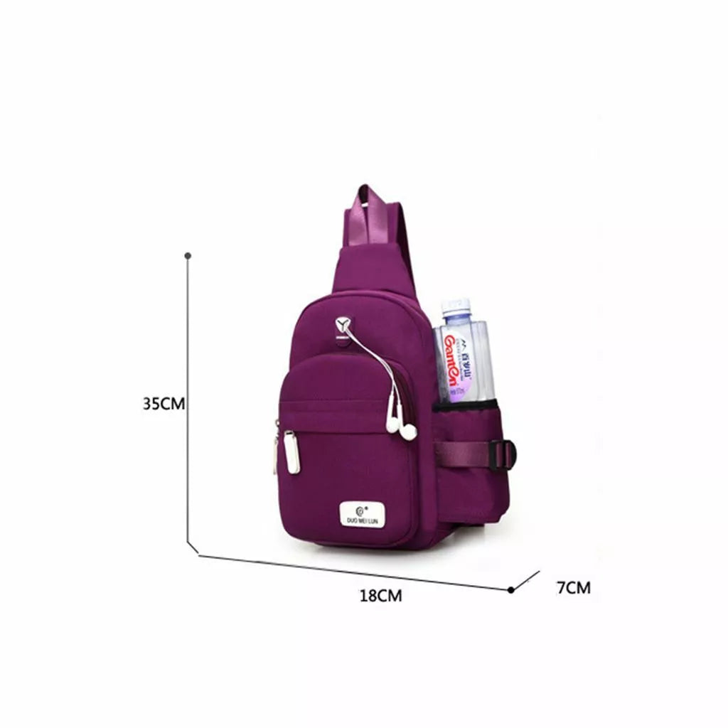Men Women Nylon Crossbody Shoulder Chest Cycle Sling Bag Daily Travel Backpack