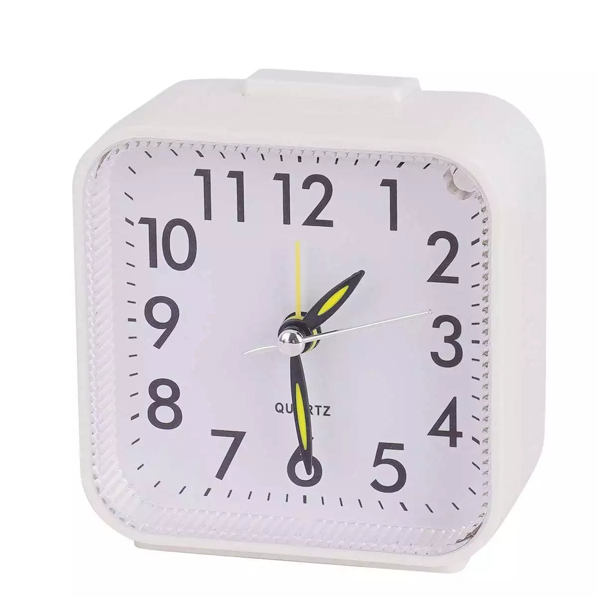 Travel Alarm Clock - Silent Analog, Battery Operated, No Ticking, with Light