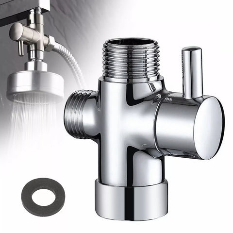 1/2" 3-Way T-adapter Shower Head Diverter Valve Water Splitter Switch Tap Faucet